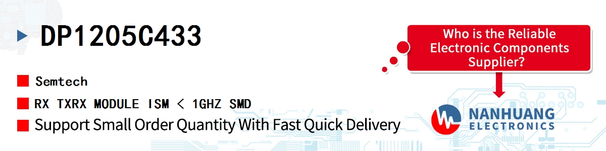 DP1205C433 Semtech RX TXRX MODULE ISM < 1GHZ SMD