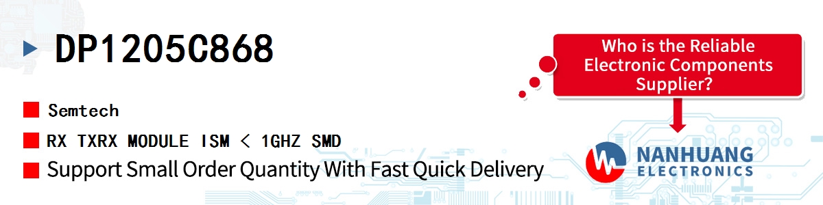 DP1205C868 Semtech RX TXRX MODULE ISM < 1GHZ SMD