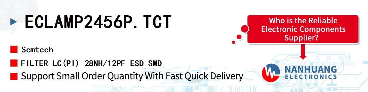 ECLAMP2456P.TCT Semtech FILTER LC(PI) 28NH/12PF ESD SMD