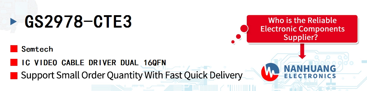 GS2978-CTE3 Semtech IC VIDEO CABLE DRIVER DUAL 16QFN