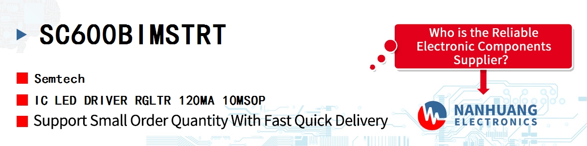 SC600BIMSTRT Semtech IC LED DRIVER RGLTR 120MA 10MSOP
